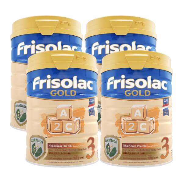 Combo 4 lon Sữa Frisolac Gold số 3 900g (1-2 tuổi)
