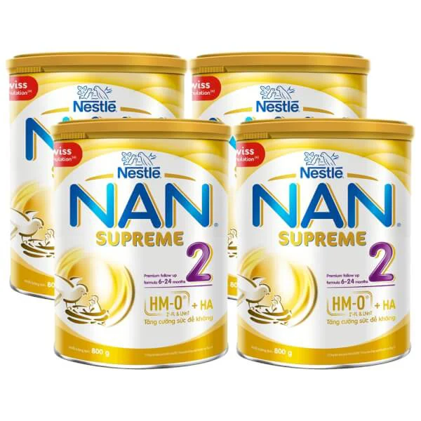 Combo 4 Sữa Nan Supreme 2 (2HMO) 800g (6-24 tháng)
