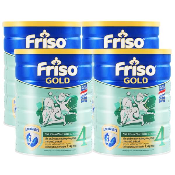 Combo 4 lon Sữa Friso Gold số 4 1.5kg (2-4 tuổi)