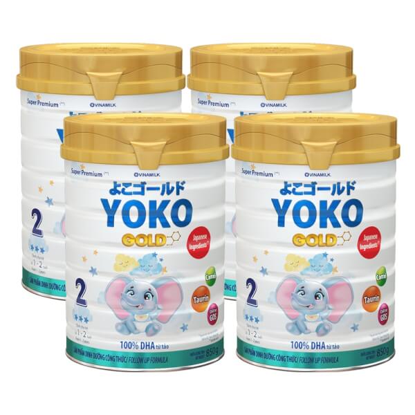 Combo 4 lon Sữa Vinamilk Yoko Gold 2 850g (1-2 tuổi)