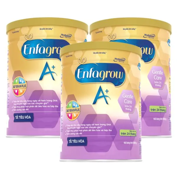 Combo 3 lon Sữa Enfagrow A+ Gentle Care 800g (trên 2 tuổi)