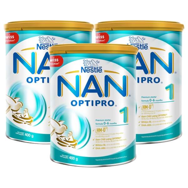 Combo 3 lon Sữa Nan Optipro 1 400g (0-6 tháng)