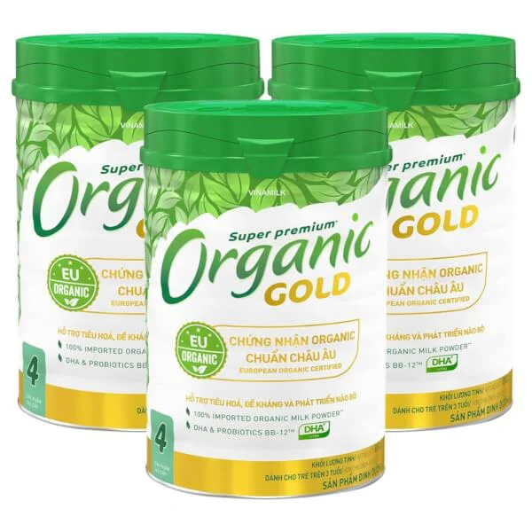 Combo 3 lon Sữa Vinamilk Organic Gold 4 850g (Trên 3 tuổi)