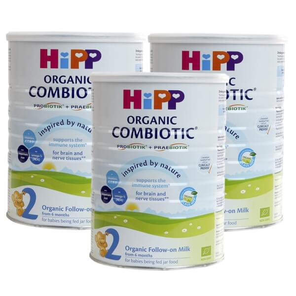 Combo 3 lon Sữa Hipp 2 Combiotic Organic Follow-on 800g (6-12 tháng)