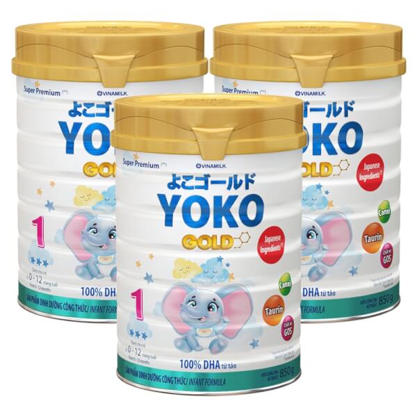 Combo 3 lon Sữa Vinamilk Yoko Gold 1 850g (0-1 tuổi)