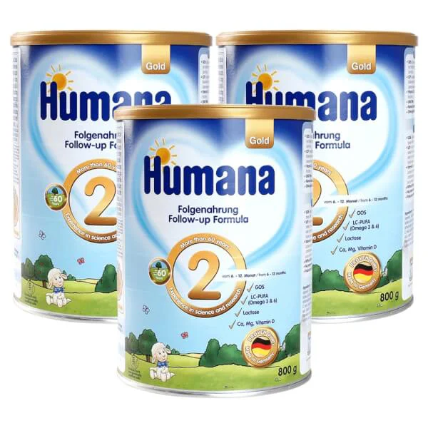 Combo 3 lon Sữa Humana Gold số 2 800g (6-12 tháng)
