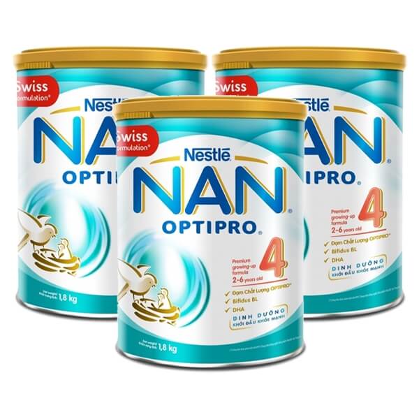 Combo 3 lon Sữa Nan Optipro 4 1.8kg (2-6 tuổi)