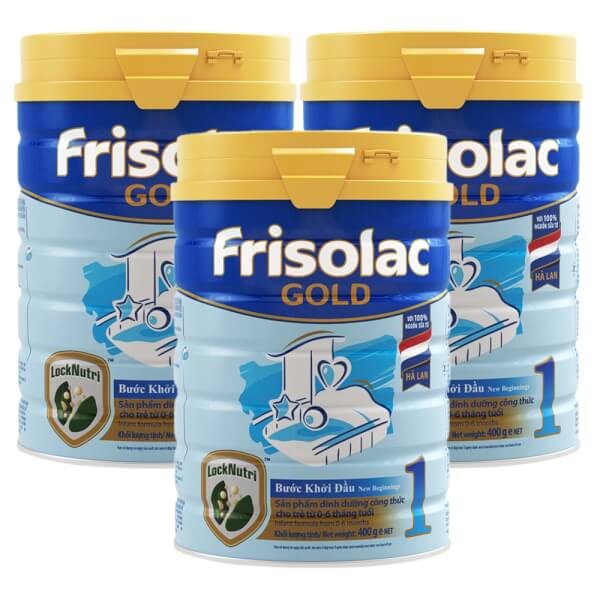 Combo 3 lon Sữa Frisolac Gold số 1 400g (0-6 tháng)