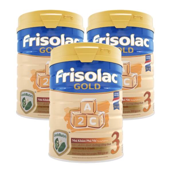 Combo 3 lon Sữa Frisolac Gold số 3 900g (1-2 tuổi)