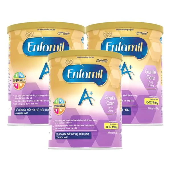 Combo 3 lon Sữa Enfamil A+ Gentle Care Infant Formula 350g (0-12 tháng)