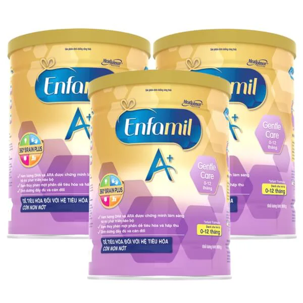 Combo 3 lon Sữa Enfamil A+ Gentle Care Infant Formula 800g (0-12 tháng)