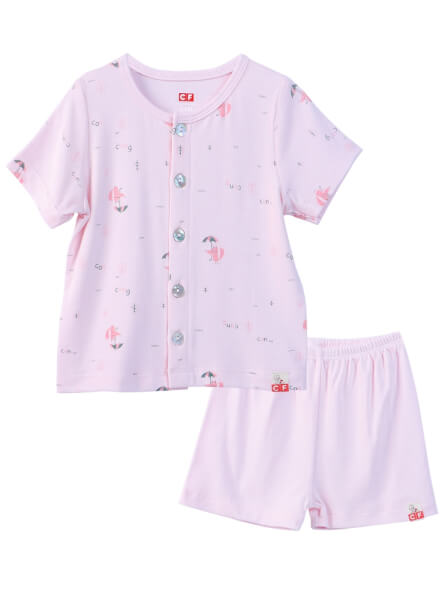 Bộ sơ sinh ngắn Modal CF I0820002 (3M/6M/9M,Hồng họa tiết)