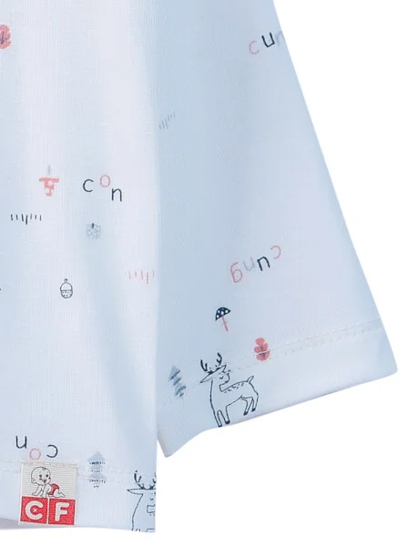 Bộ sơ sinh dài Modal CF I0820004 (3M/6M/9M,Trắng họa tiết)