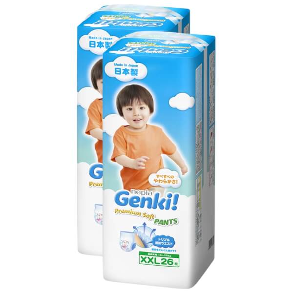 Combo 2 gói Bỉm tã quần Genki size XXL 26 miếng (13-25kg)