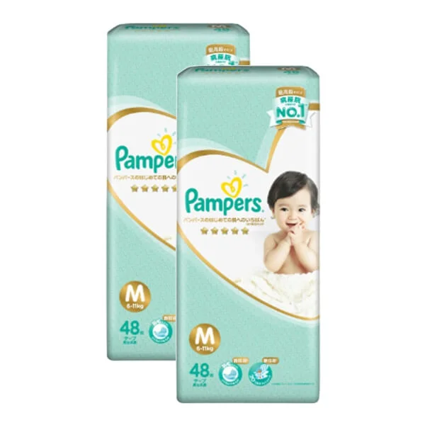 Combo 2 gói Bỉm tã dán cao cấp Pampers Nhật new size M 48 miếng (6-11kg)