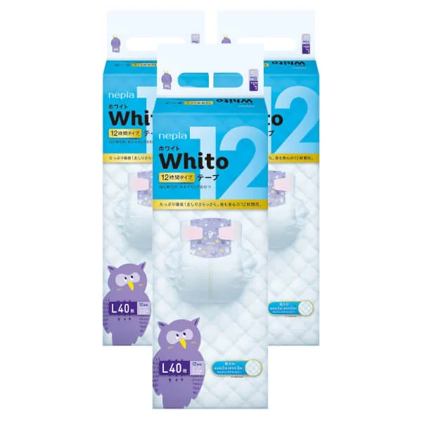 Combo 3 gói Bỉm tã dán Whito size L 40 miếng (9-14kg)