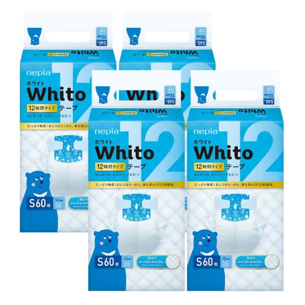 Combo 4 gói Bỉm tã dán Whito size S 60 miếng (4-8kg)