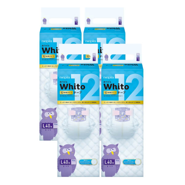 Combo 4 gói Bỉm tã dán Whito size L 40 miếng (9-14kg)