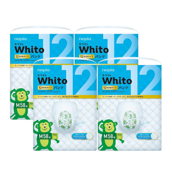 Combo 4 gói Bỉm tã quần Whito size M 58 miếng (7-10kg)