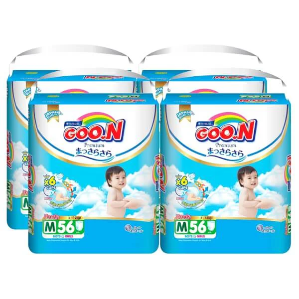 Combo 4 gói Bỉm tã quần Goon Premium size M 56 miếng (7-12kg)