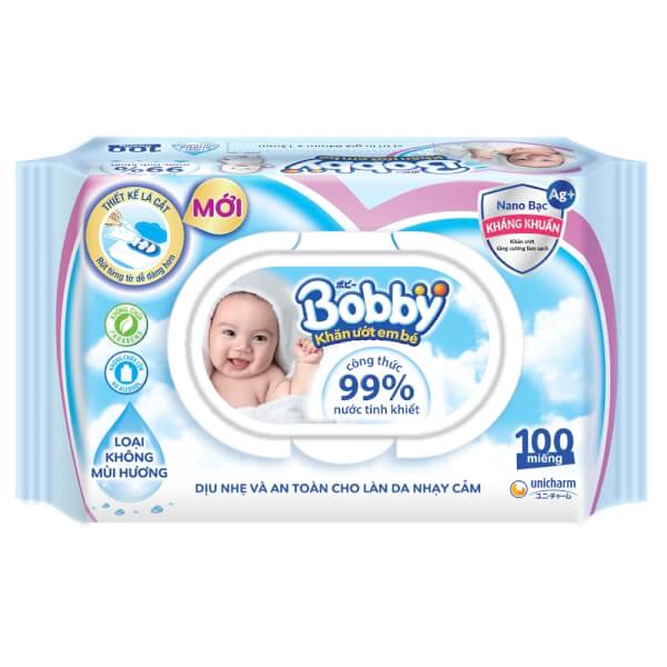 QT Bobby - Khăn ướt Bobby care 100 miếng (không hương)