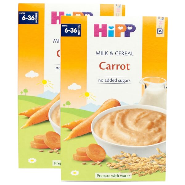 Combo 2 Bột sữa và ngũ cốc rau củ DD HiPP - Cà rốt 250g