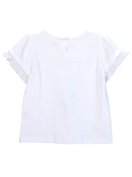 Bộ áo quần thun bé gái ngắn CF G0820016 (1-6 tuổi,Trắng)