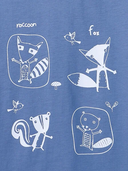 Bộ áo quần thun mặc nhà bé trai ngắn CF B1020022 (1-6 tuổi, Xanh)