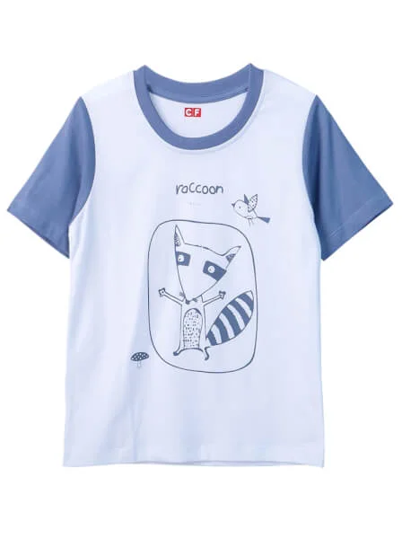 Bộ áo quần thun mặc nhà bé trai ngắn CF B1020021 Trắng