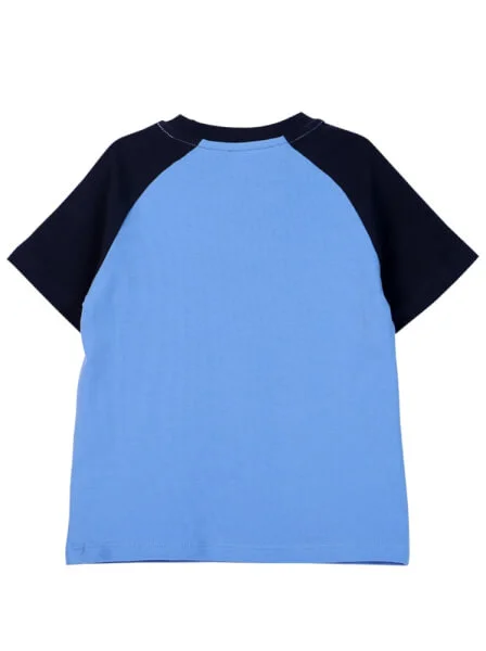 Bộ áo quần thun bé trai ngắn CF B0720008 (Xanh)