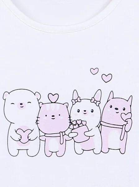 Bộ thun bé gái ngắn mặc nhà CF G1120007 (Hồng)