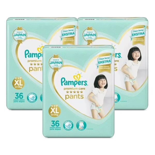 Combo 3 gói Bỉm tã quần Pampers Nhật size XL 36 miếng (12-22kg, New)