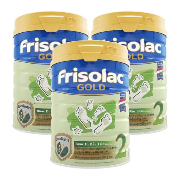 Combo 3 lon Sữa Frisolac Gold số 2 900g (6-12 tháng)