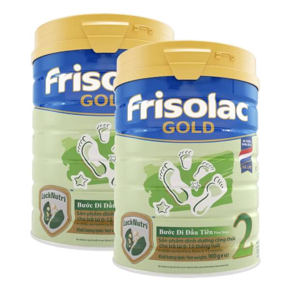 Combo 2 lon Sữa Frisolac Gold số 2 900g (6-12 tháng)