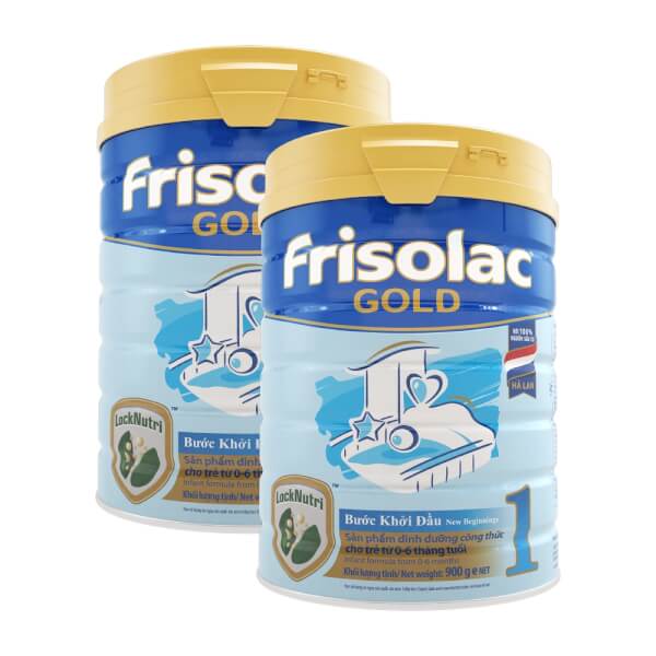 Combo 2 lon Sữa Frisolac Gold số 1 900g (0-6 tháng)