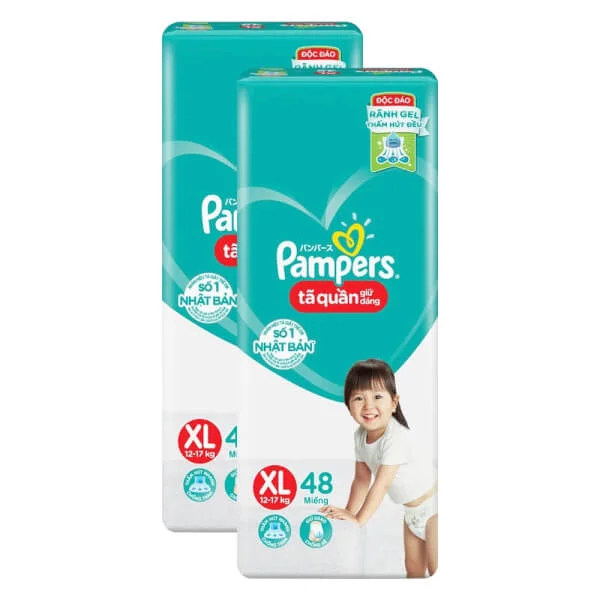 Combo 2 gói Bỉm tã quần Pampers giữ dáng size XL 48 miếng (12-17kg) (giao ngẫu nhiên)