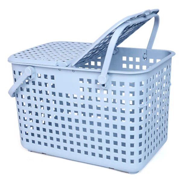 Giỏ xách quai giữa Nachi có nắp - xanh nhạt