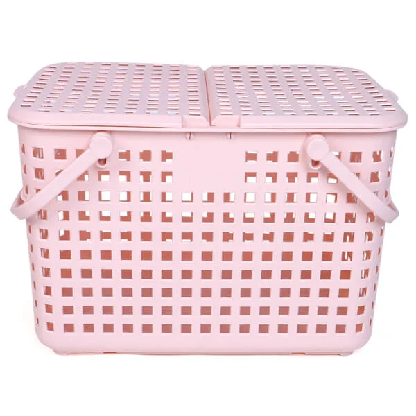 Giỏ xách quai giữa Nachi có nắp - hồng nhạt