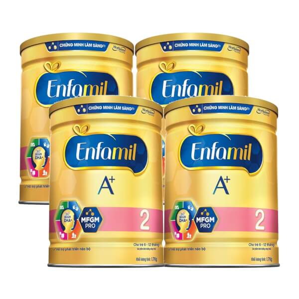 Combo 4 lon Sữa Enfamil A+ 2 1.7kg (6-12 tháng)