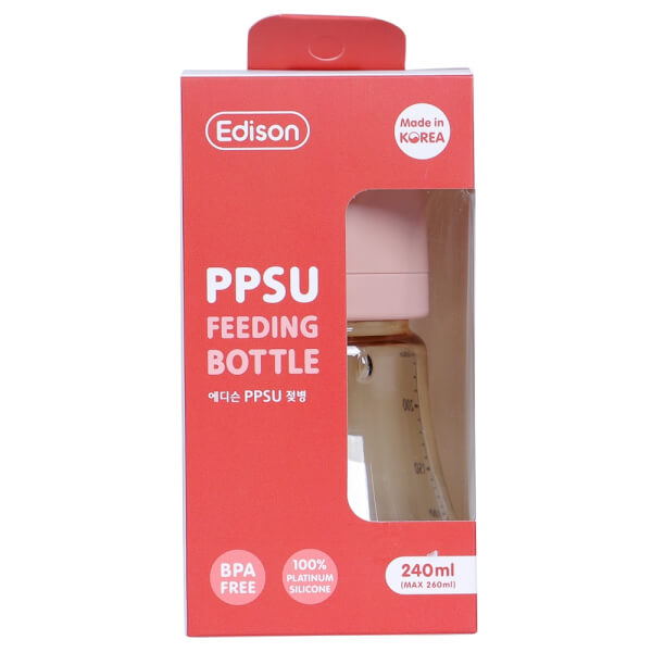 Combo 2 Bình sữa Edison PPSU 240ml (hồng)