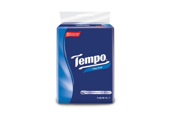 Combo 5 Khăn giấy gói rút 4 lớp Tempo không mùi 90 tờ lốc 4 gói