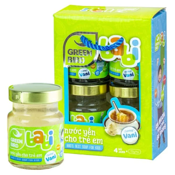 Combo 4 Nước yến sào cho trẻ em Green Babi hương Vani 72g - Lốc 4