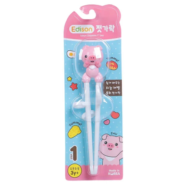 Combo 2 Đũa nhựa Edison heo hồng