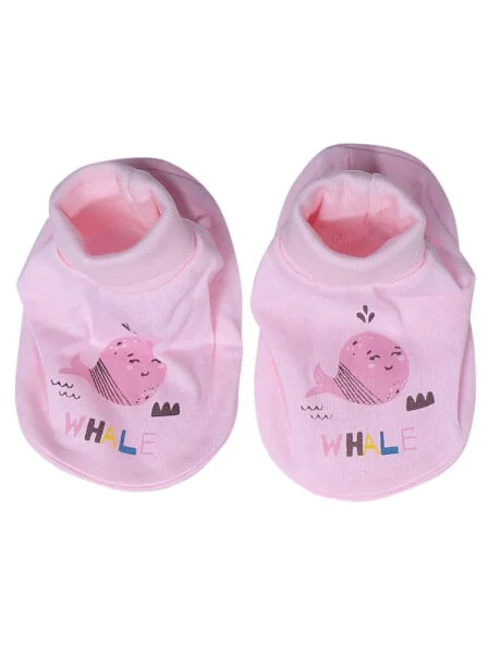 Bộ nón bao tay chân sơ sinh bo CF I129013 (NB,Hồng)