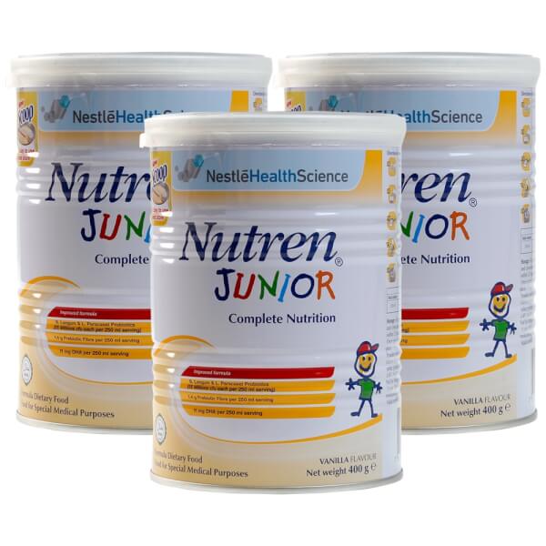 Combo 3 lon Thực phẩm dinh dưỡng y học Nutren JUNIOR 400g (1-10 tuổi)