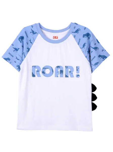 Bộ thun mặc nhà bé trai ngắn CF B1120005 (3-4Y,Trắng)