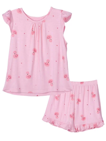 Bộ thun bé gái ngắn mặc nhà CF G1120004 (1-6Y,Hồng)