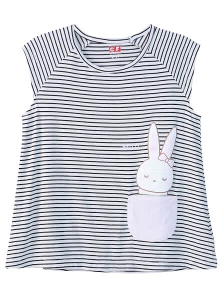 Bộ thun mặc nhà bé gái ngắn CF G1020037 (1-6Y,Đen)