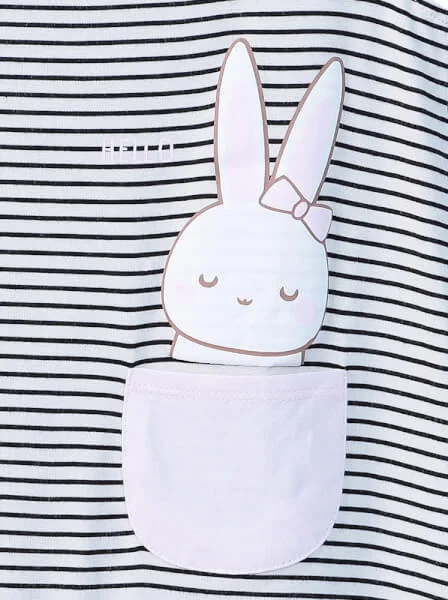 Bộ thun mặc nhà bé gái ngắn CF G1020037 (1-6Y,Đen)