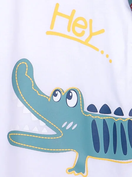 Bộ áo quần thun mặc nhà bé trai ngắn CF B1120002 (1-6 tuổi,Trắng)